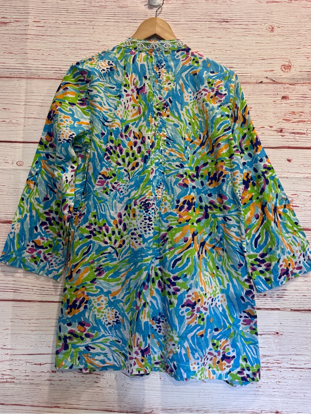 Lilly Pulitzer Sarasota Beaded Tunic Top in Resort White Sea Soirée Sz M - Picture 12 of 14